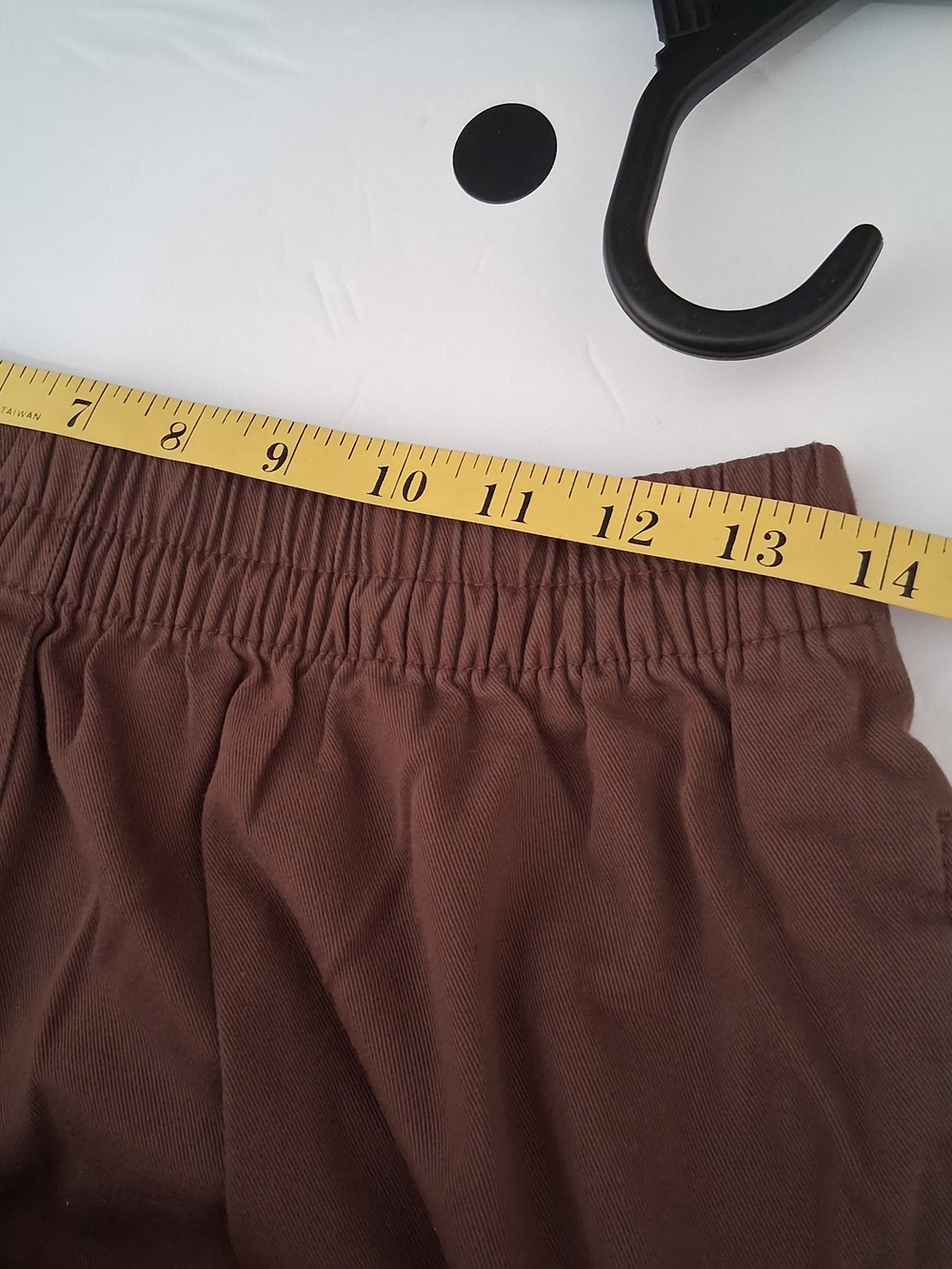 BASIC EDITIONS Brown Straight-Leg Elastic Waist Pant Size Large - Picture 3 of 10